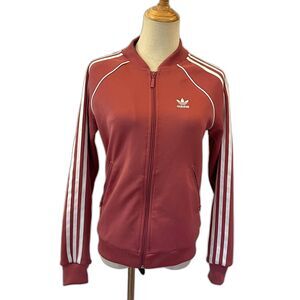 Adidas Pink Track Jacket Full Zip Activewear XS Athletic Casual